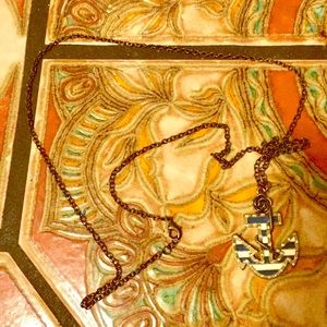 Betsey Johnson Anchor Brass Necklace